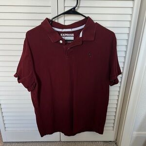 Express Men's Burgundy Polo Shirt